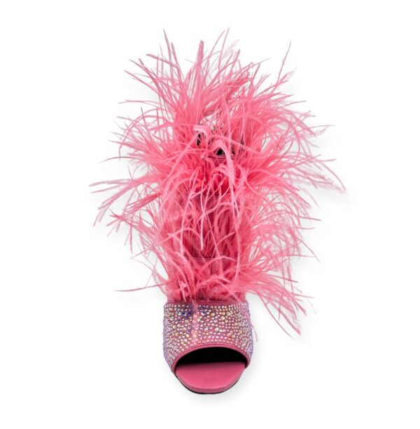 The Foxy Stiletto Pink Coral Open Toe with Premium Feathers